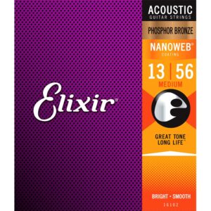 Elixir 16102 Nanoweb Phosphor Bronze Medium 13-5