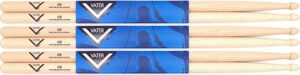Vater Drum Stick Pair - Grip 5B Nylon Tip- Blue Grip