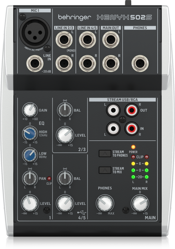 Behringer Xenyx 502S 5 Channel Mixer With Usb