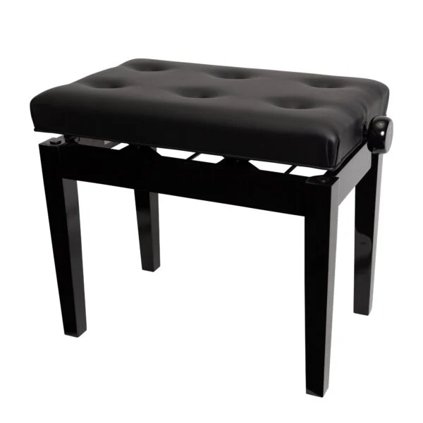 Deluxe Adjust Buttoned Piano Bench - Height Adju