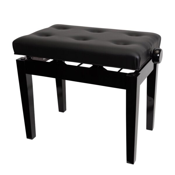 Deluxe Adjust Buttoned Piano Bench - Height Adju