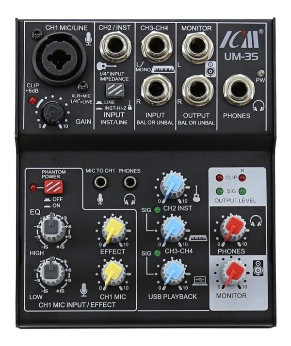Icm Um-35 4-Channel Mixing Console Usb Recording