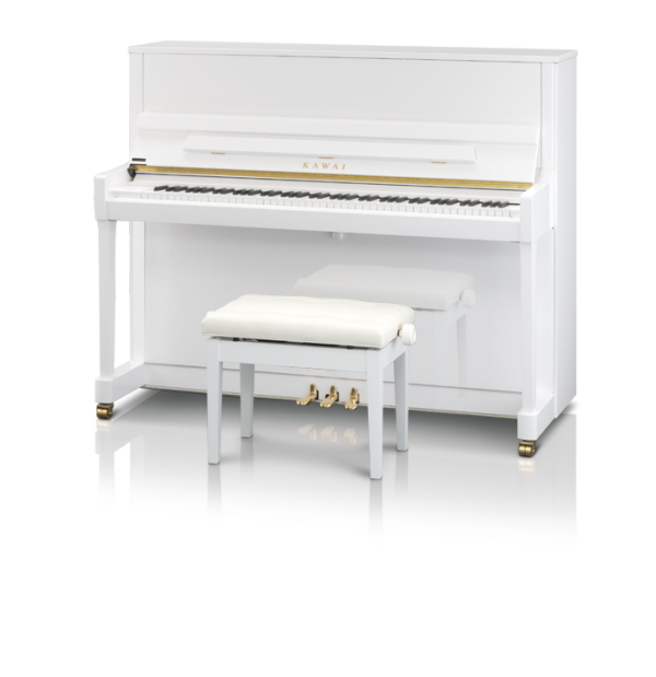 Kawai K300 Upright Piano – White Polish – 122 cm