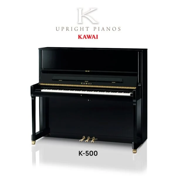 Kawai K500 130CM Upright Piano - Ebony Polish