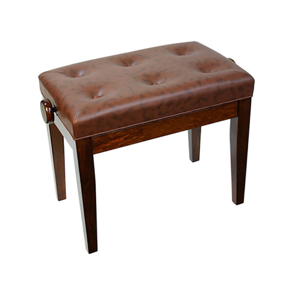#52052 Piano Bench Standard Adj Buttoned Walnut