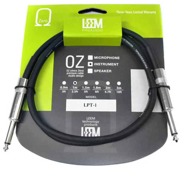 Leem 3FT Deluxe FX Pedal Patch Cable (1/4" Straight Plug - 1/4" Straight Plug)