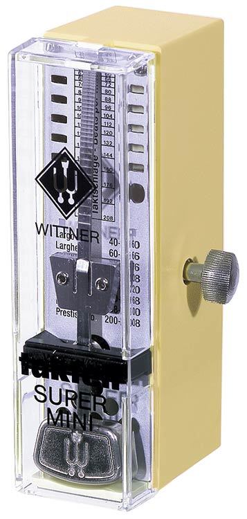 Wittner Taktell Super-Mini Series Metronome In Ivory Colour Plastic Casing Without Bell