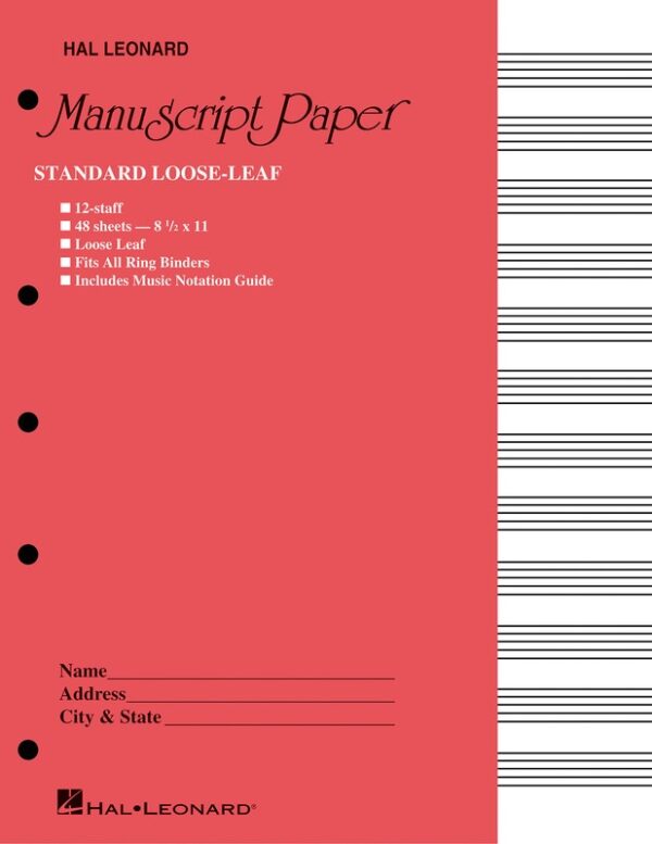 Manuscript Paper Loose Kbd