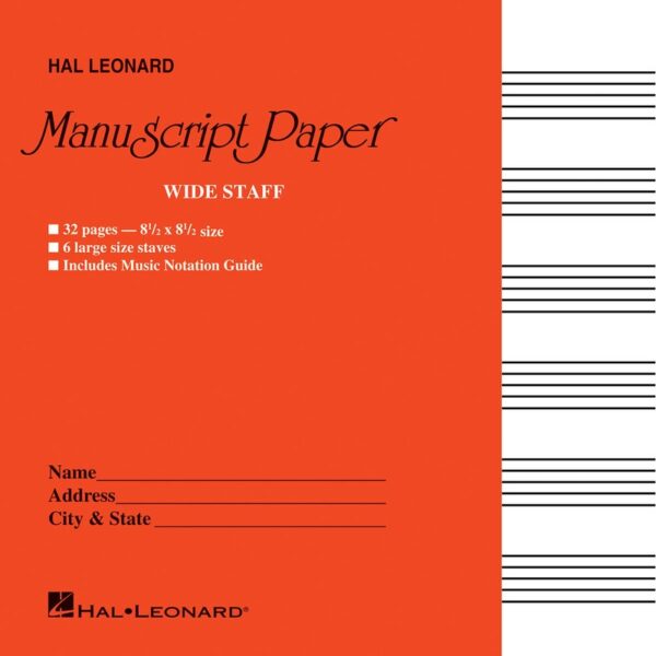 Manuscript Paper Wide Staff 32PG