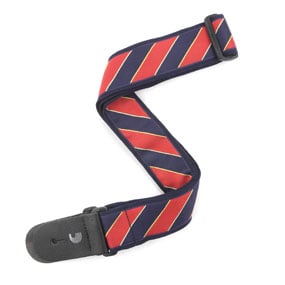 2 Inch Guitar Strap Tie Stripes Blue/Red