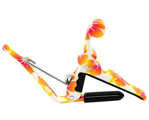Kyser Quick-Change Ukulele Capo in Pastel Hibiscus