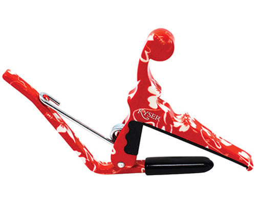 Kyser Quick-Change Ukulele Capo in Red Hibiscus