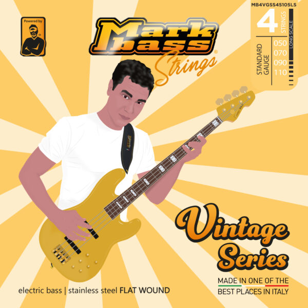 4 String Bass Gtr Set Vintage Series 50-110 Flatwound Stainless Steel Long Scale