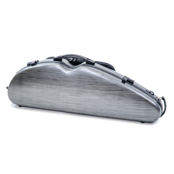 Hq Pc Half Moon Violin Case Silver & Black Adjustable (4/4-1/2)