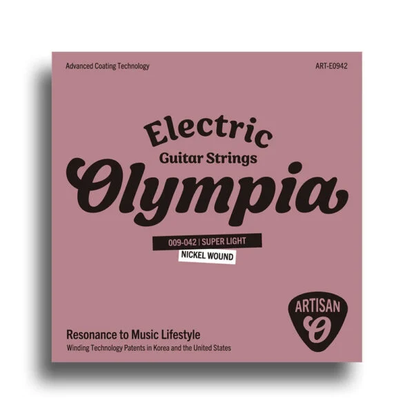 Olympia Artisan Series Coated Super Light Electric Guitar String Set (9-42) Nickel-Wound
