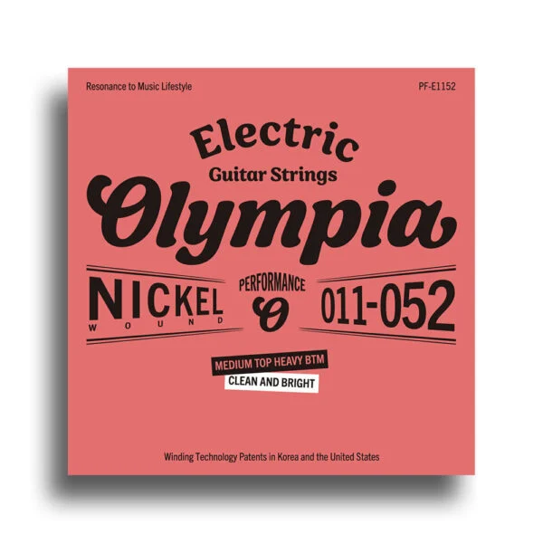 Olympia Performance Series Medium Top Heavy Bottom Electric Guitar String Set (11-52) Nickel-Wound Clean & Bright