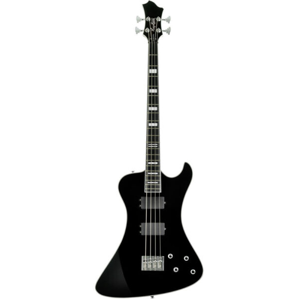 Hagstrom NEKROMANT-4 Bass Guitar In Black Gloss With B-42 Hardcase