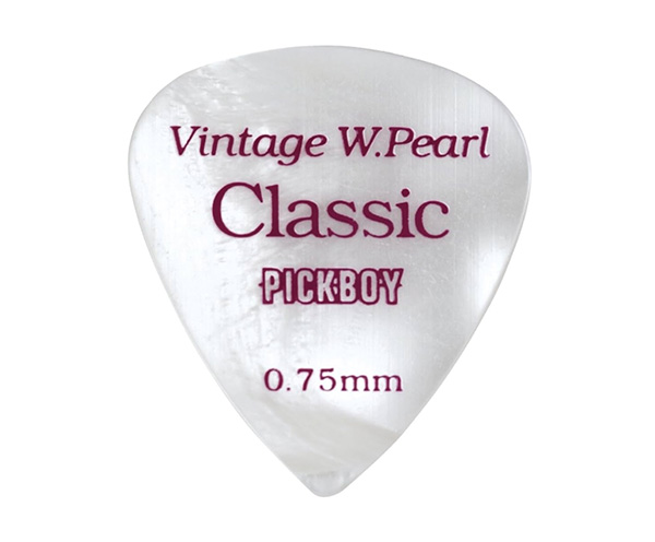 Pickboy Guitar Pick - Vintage White Pearl (12PACK) .75