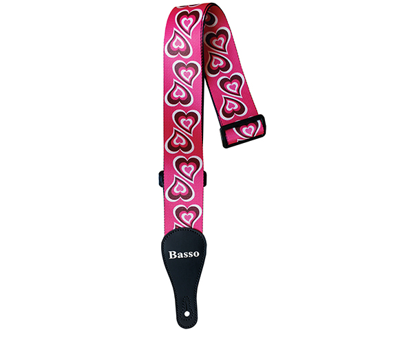 #35130 Basso Guitar Strap-Poly Pop Art Hearts