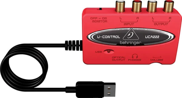Behringer U-Control UCA222 Ultra-Low Latency 2-in/2-Out USB Audio Interface with Digital Output