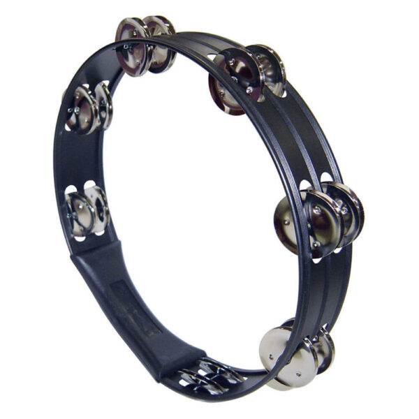Opus Percussion 10" Tambourine With Double-Row Jingles In Black