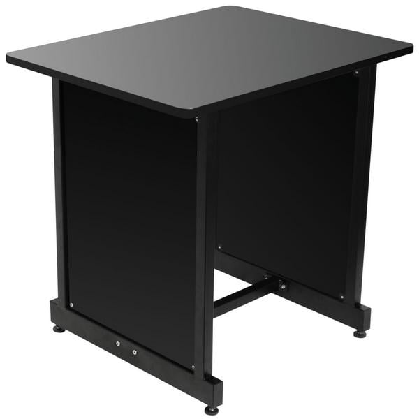 On Stage Wooden Rack Cabinet in Black/Black Steel Frame