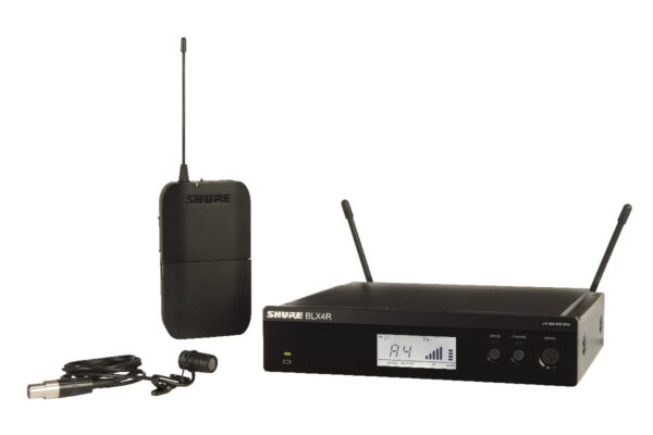 Wireless 1/2R Lavalier System BLX1 Tx WL185 Mic BLX4R Rx Auto Setup: 614-638MHZ