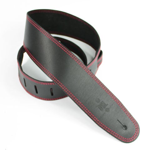 2.5 Inch Single Layer Strap Black/Red Stitch