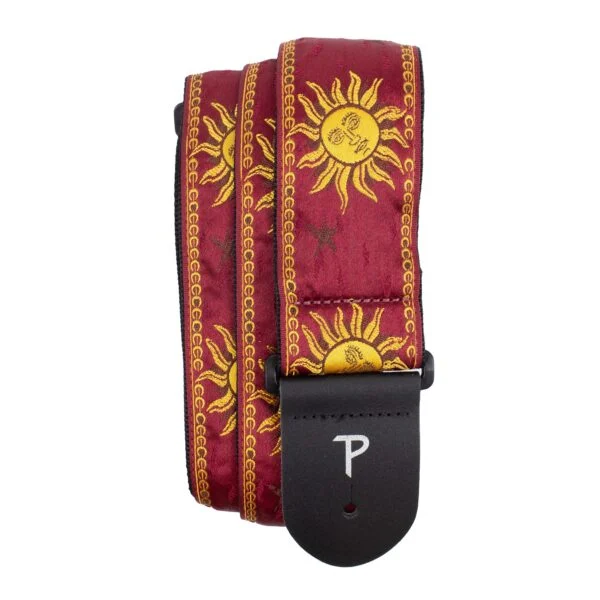 Perris 2.5" Jacquard Gold Sun Strap with Red