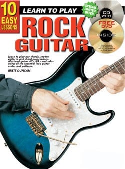 10 Easy Lessons Learn to Play Rock Guitar Book/CD/DVD