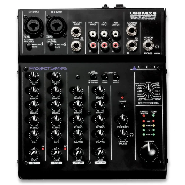 Art USBMIX6 Six Channel Mixer / USB Audio Interface