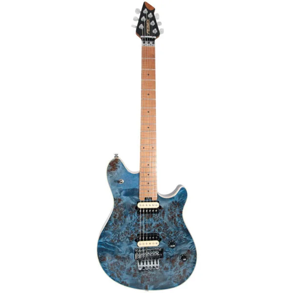 Peavey Hp-2 Series Electric Guitar in Poplar Burl Trans Blue Finish W/ Case